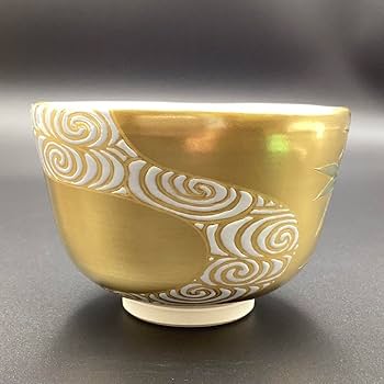 抹茶碗　金地　竹に流水　加藤如水作　新品　桐箱入 Amazon.co.jp: 抹茶碗 金地 竹に流水 加藤如水作 桐箱入